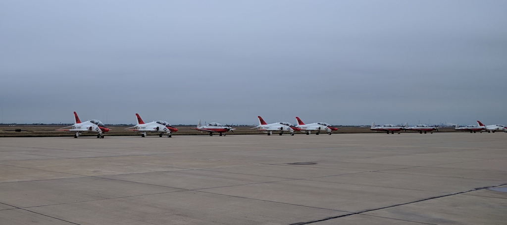 US Navy McDonnell Douglas T-45 Goshawks that followed us in