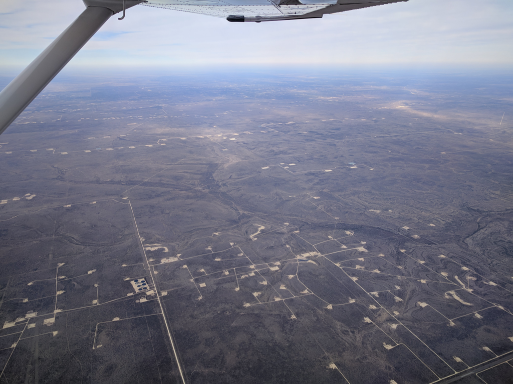 Hundreds of miles of oilfields